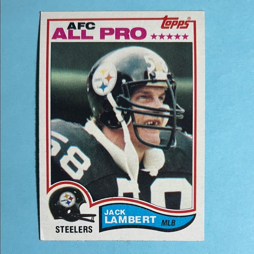 1982 Topps AFC All Pro Jack Lambert Pittsburgh Steelers HoF Linebacker card #213
